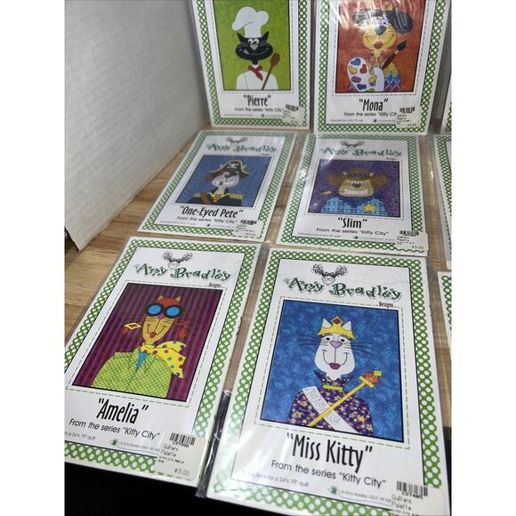 Kitty City 12 quilt patterns + finishing instructions 54" x 79" New Amy Bradley - Picture 4 of 11